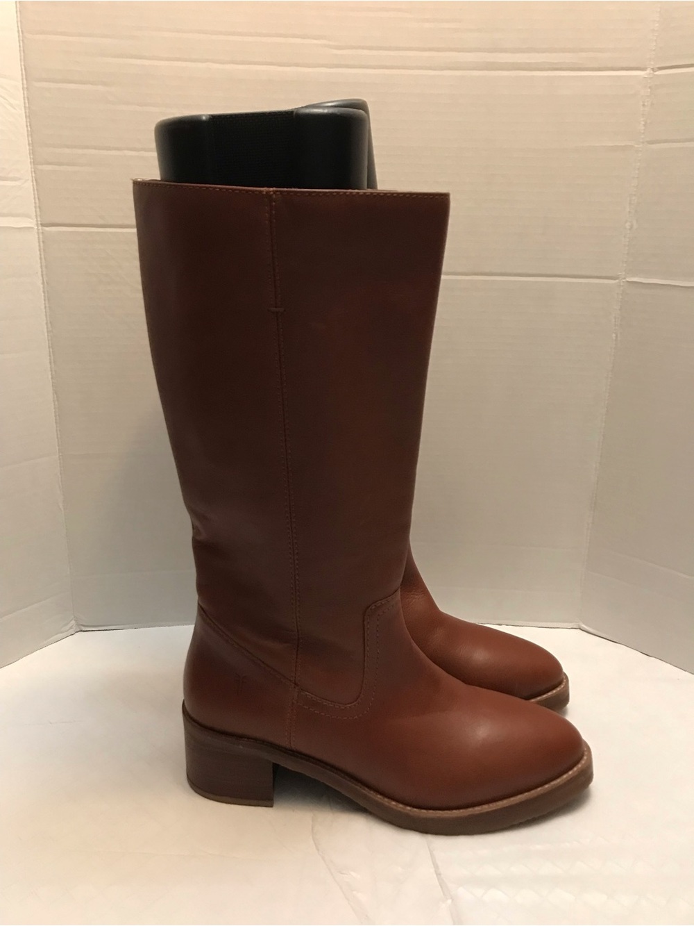 Frye Women's Tall Leather Riding Boots in Chestnut - Picture 3 of 16